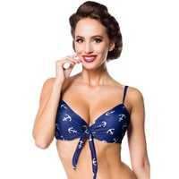 Belsira Vintage Bikini-Oberteil Blau mit Ankern