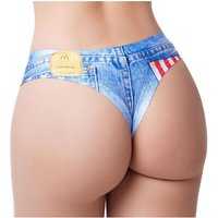 Jeans American Flag Thong