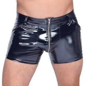 Pants aus Lack mit unterlegtem Front-Reißverschluss