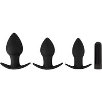 4-teiliges „Butt plug set“ mit 3 Analplugs + 1 Vibrobullet