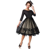 Belsira Spitzen Swingkleid Schwarz