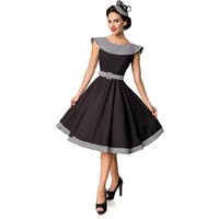 Ärmelfreies Swingkleid Schwarz-Weiß