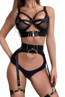 4tlg. Dessous Set black