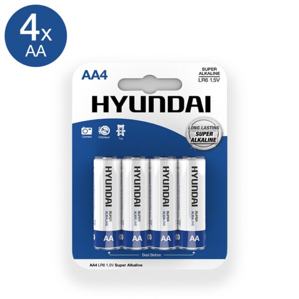 4x Hyundai LR6 Super Alkaline AA Batterie - 1.5V