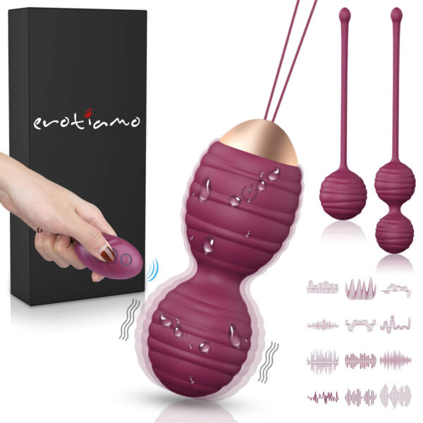 MAGIC VITAL Dreierlei Beckenboden Kugel Trainer-Set, 12 Modi, Fernbedienung, USB-4260404172376