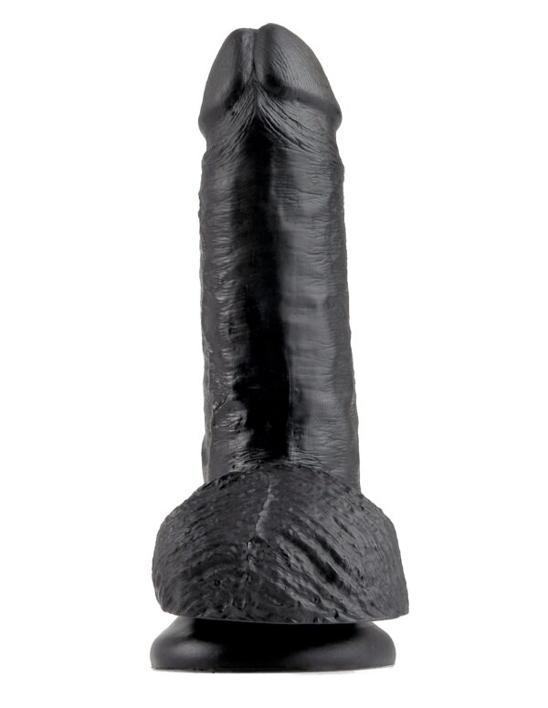 Realistischer Dildo Jones mit Hoden schwarz