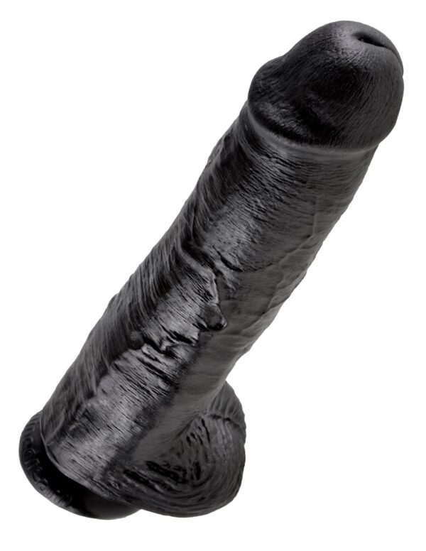 Realistischer Dildo Jones mit Hoden schwarz