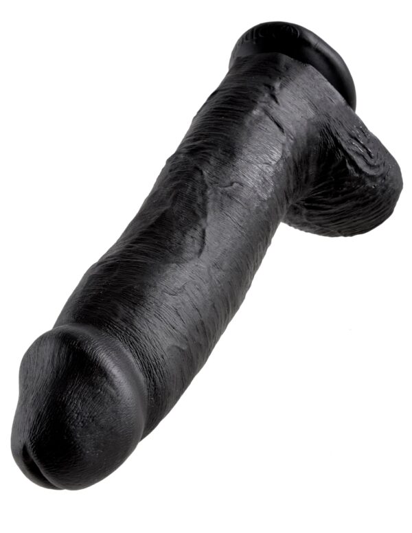 Realistischer Dildo Jones mit Hoden schwarz