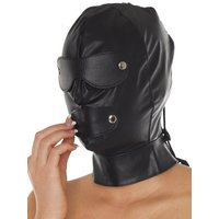 Leder-Maske mit Augen-/Mundklappen