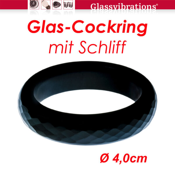 Glas-Penisring mit Schliff schwarz 4,0cm-4260404171805