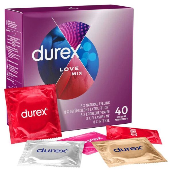 Durex Kondom Love Mix (5 verschiedene Sorten) 40 Stück-4002448189619