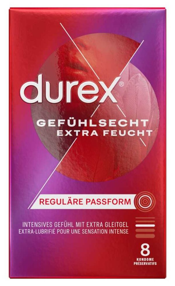 Durex 8 Gefühlsecht Extra Feucht Kondome 56 mm-4002448190646