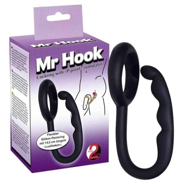 Penisring Mr. Hook mit Lusthaken schwarz