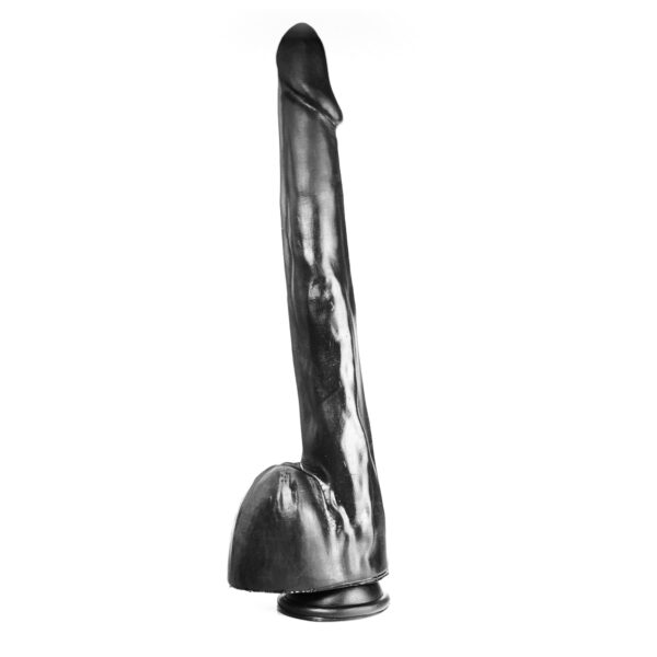 Dildo realistischer Gönner schwarz 34,5 x 4 cm