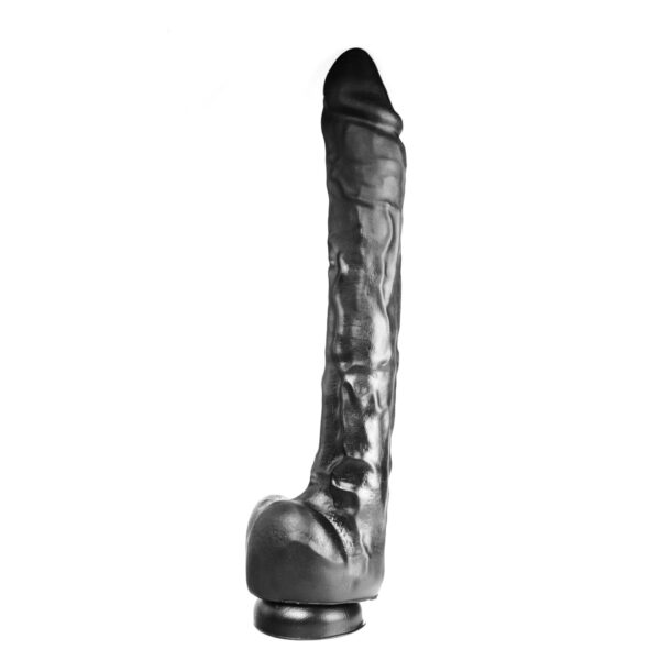 Dildo realistischer Gönner schwarz 37 x 4,4 cm