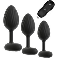 3-teiliges Analplug-Set mit Vibration