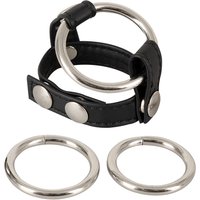 4-teiliges Set „Riemen" plus 3 Penisringe