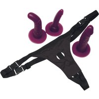 Umschnalldildo-Set "Strap-On“ mit 3 Dildos zum Austauschen