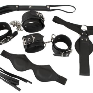 5-teiliges Bondage Set Vegan Fetish Schwarz-4024144000425