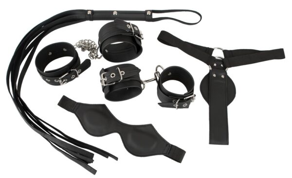 5-teiliges Bondage Set Vegan Fetish Schwarz-4024144000425