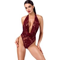 Body „Kink Royal“ mit Samtflockprint-Ornamenten
