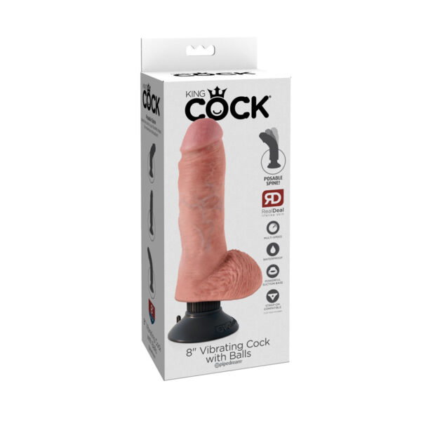 KING COCK 8 Vibrating Cock with Balls Hercules"-4024144555901