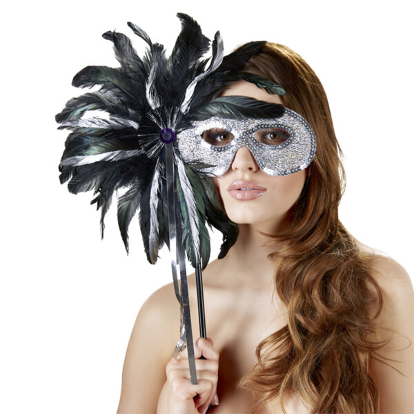 Stabmaske mit Federn Edition 4-4024144217052