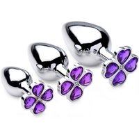 Booty Sparks Violet Flower Gem: Anal-Plug-Set 3-teilig