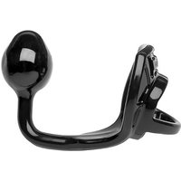 Perfect Fit Armour Tug Lock: Penisring mit Analplug