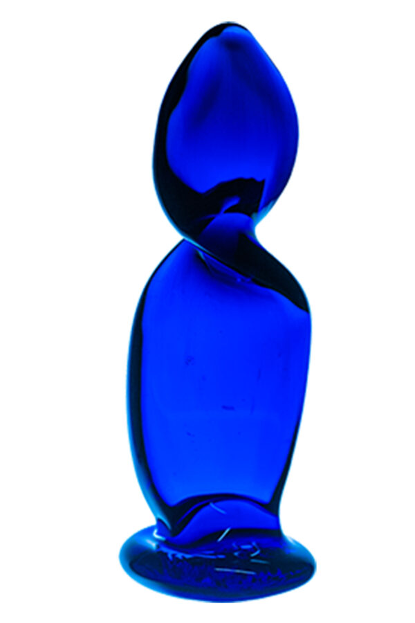 Glasdildo Glas Plug Blauer Korkenzieher-4260404171638
