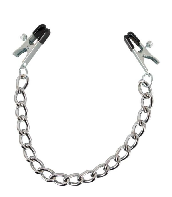 Professional Nippelklemmen mit Metallkette Silber-4024144531936