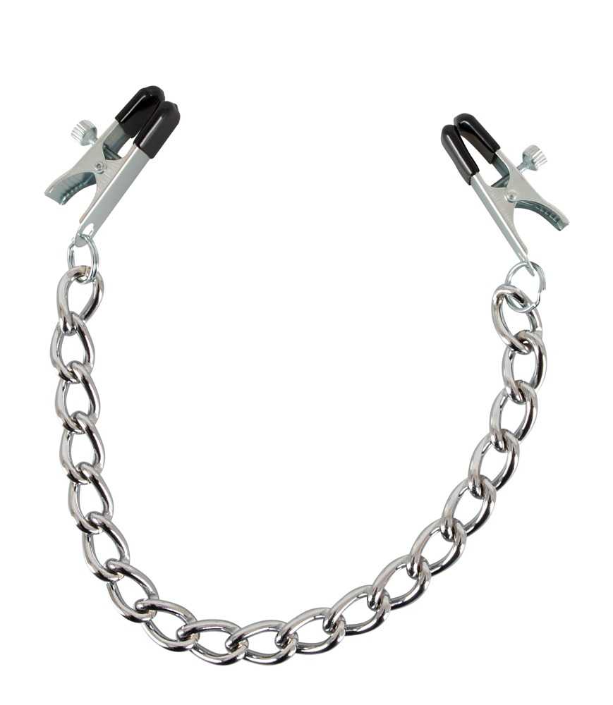 Professional Nippelklemmen mit Metallkette Silber-4024144531936 5 Professional Nippelklemmen mit Metallkette