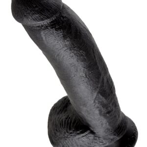 Realistischer Dildo Jones mit Hoden schwarz