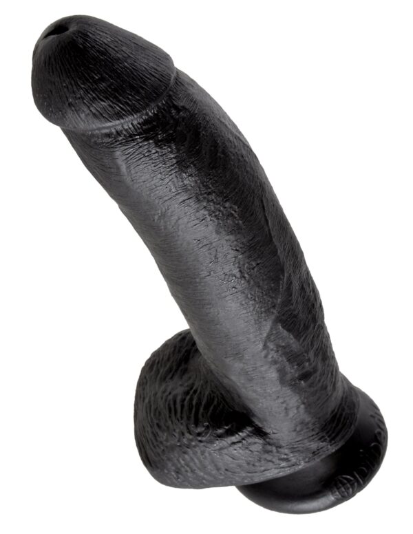 Realistischer Dildo Jones mit Hoden schwarz