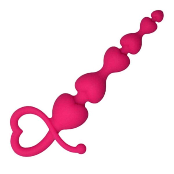 Analkette aus Silikon Rosered Heart 19 CM-