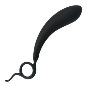 Gebogener Silikon-Dildo Schwarz 20 CM-