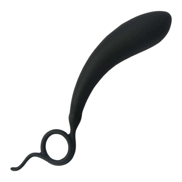 Gebogener Silikon-Dildo Schwarz 20 CM-