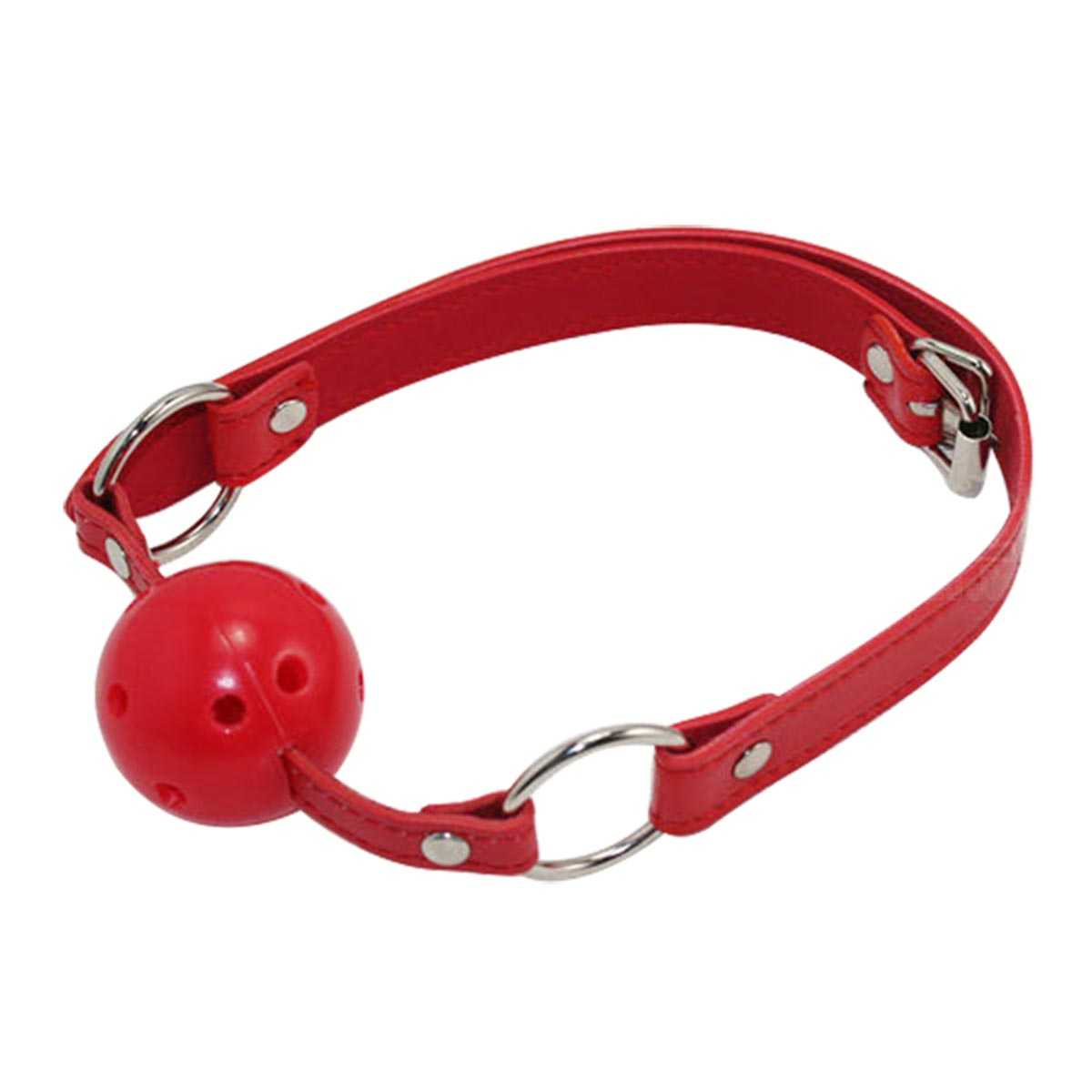 Mundknebel mit Luftloechern Rot- 2