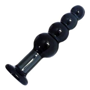Black Bubble Glas-Analplug 18 cm-