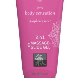 Massage & Glide Gel 2in1 Raspberry Scent 200 ml-4042342005004