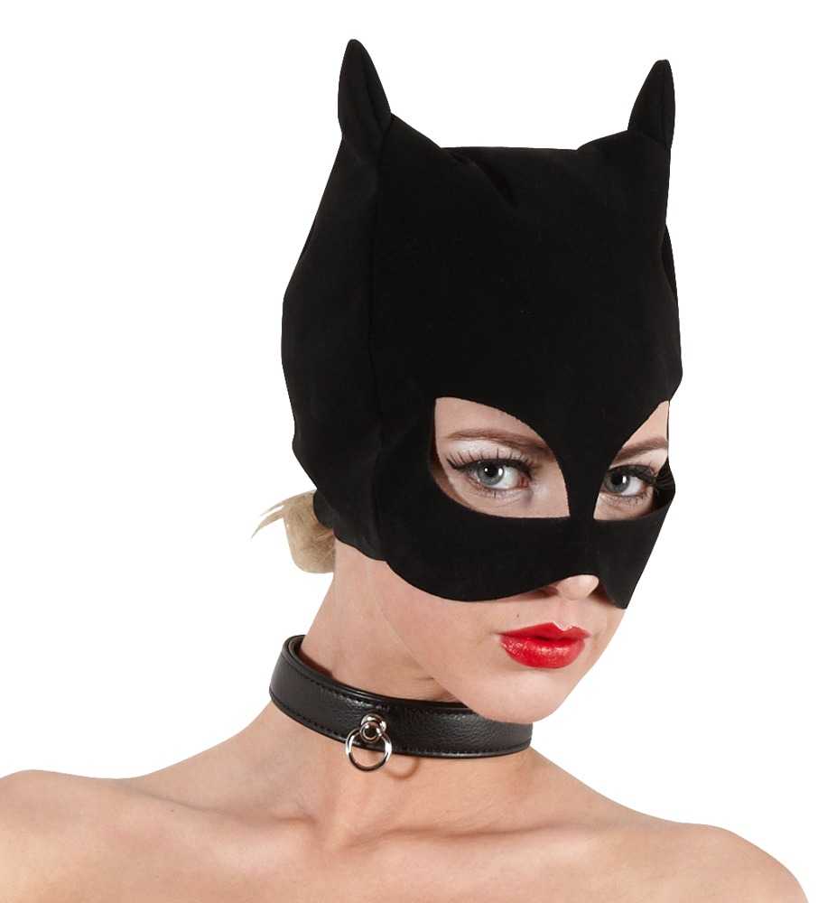 Katzen-Maske im Nubukleder-Design Schwarz-4024144002245 7