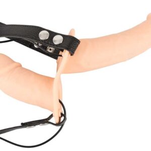 Vibrating Strap-On Duo Silicone Natur-4024144600779
