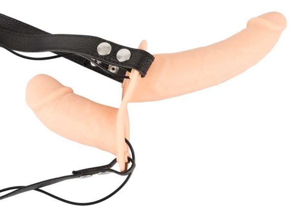 Vibrating Strap-On Duo Silicone Natur-4024144600779