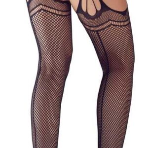 Straps-Strumpfhose aus elastischem Netz Schwarz-4024144022380
