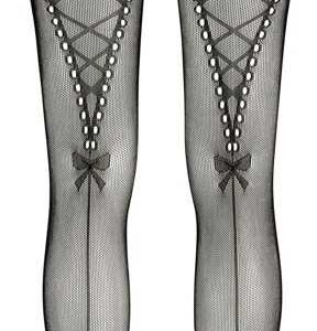 Strapsstrumpfhose in Strapsgurt-Optik Schwarz-4024144430529