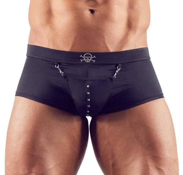 Sexy Pants mit genietetem Totenkopf am Bund Svenjoyment Schwarz-4024144307012