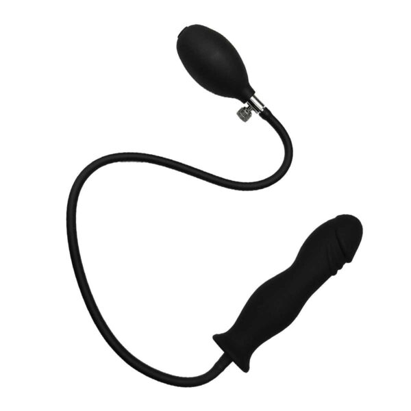 Aufblasbarer Analdildo 'Matt' Schwarz 15,3 cm-