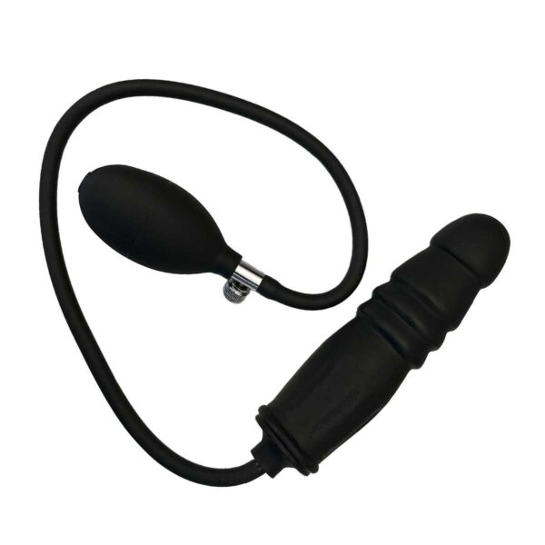 Pump Analdildo "Chiva" mit Rillen Schwarz 15 cm-