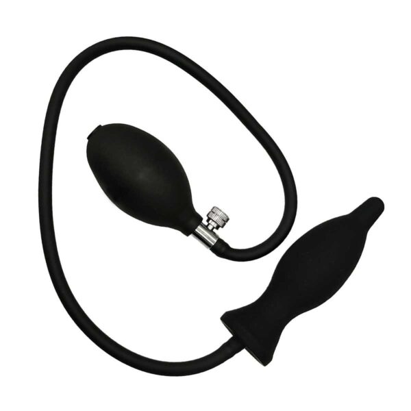 Aufblasbarer Analplug 'Schlumpi' mit harter Spitze Schwarz 11,6 cm-
