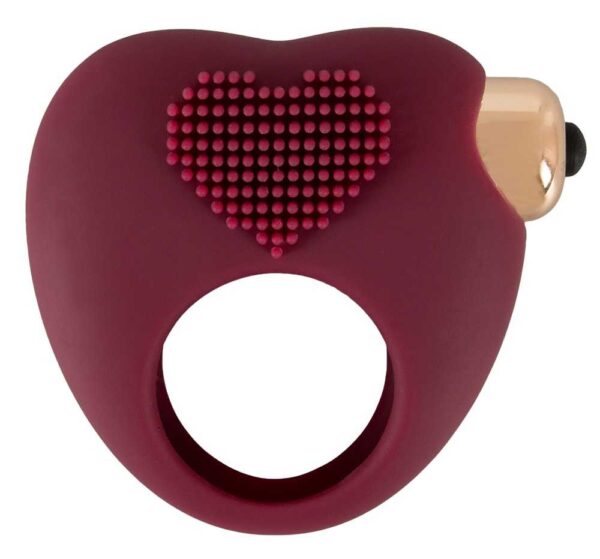 Magic Shiver Vibro Penisring in Herzform mit Stimulationsnoppen Rot-4024144181667